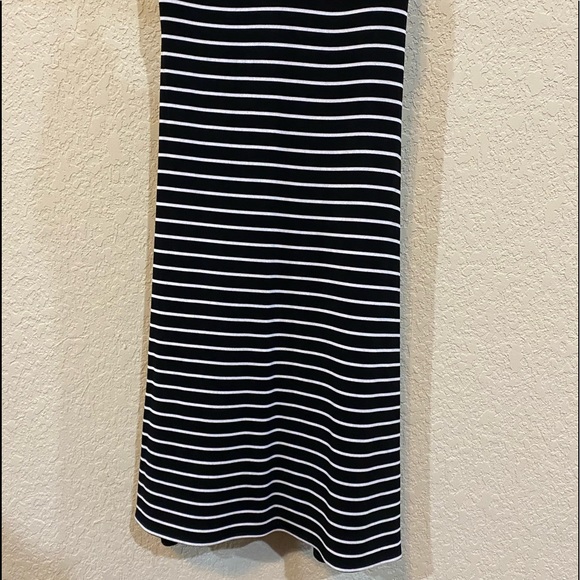 Cache Black & White Stripe Slip On Stretch Summer Simple Spaghetti Strap Dress S - Picture 10 of 15